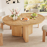 Farmhouse Oval Extendable Dining Table with Adjustable Foot Pads for Dining Room, Kitchen, Apartment