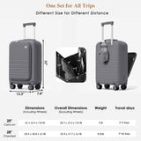 4pcs Luggage Set with USB Port, 20" Carry-On Suitcase, 28" Checked Luggage with TSA Lock, Travel Duffel Bag & Toiletry Bag