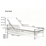 Outdoor Chaise Lounge Chair with Cushion, 6-Position Adjustable Recliner, All-Weather Wicker Patio Lounge Chair