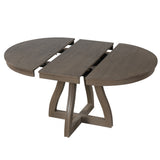 Round Extendable Dining Table for 2-6, Solid Wood Dinner Table Farmhouse Kitchen Table Desk with Curved Legs, Espresso
