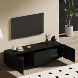 58" Modern TV Stand Media Console with Spiral Wave Doors, Entertainment Center with Storage Cabinets & Drawers