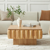 Square Lift-Top Coffee Table with Hidden Storage, Mid-Century Modern Center Table Accent Table with Ash Veneer Top