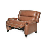 50" Faux Leather Manual Recliner Chair Accent Chair, Single Sofa with Cup Holders & Adjustable Backrest for Living Room, Bedroom