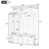 Entryway Hall Tree with Coat Hooks, Shoe Bench, Open Cubbies & Drawers for Hallway, Bedroom, Living Room