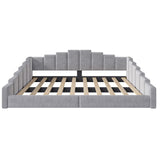 ueen Size Velvet Upholstered Daybed, Platform Bed Frame with Nailhead Trim for Kids/Teens/Adults, No Box Spring Needed
