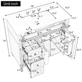 36" Bathroom Vanity with Sink, Solid Wood Freestanding Bathroom Cabinet with Drawers, 2 Soft-Close Doors & Gold Handles