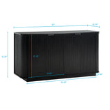 63" Wavy Sideboard Buffet Cabinet, Storage Cabinet with Double Doors, Adjustable Shelves, TV Stand & Console Table