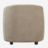 Curved Barrel Accent Chair with Thick Cushion, Upholstered Armchair Club Chair Single Sofa Chair Lounge Chair, Oatmeal
