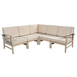Patio 5-Seater Sofa, Outdoor Furniture Set with Cushions, Patio Sofa Set, Light White+Sand