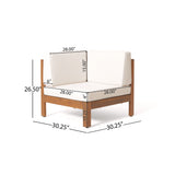 Patio Sectional Sofa Set with Coffee Table & Water-Resistant Cushions, Outdoor L-Shaped Lounge Sofa Garden Conversation Seating Set, Beige