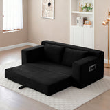 2 in 1 Convertible Cloud Loveseat Sofa, Corduroy Daybed Floor Lounge Couch with Side Pockets for Living Room, Apartment, Office