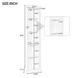 83.4" Tall Corner Shelf, 5 Tier Corner Bookcase with Adjustable Shelves, White Storage Display Stand, Freestanding Plant Shelf