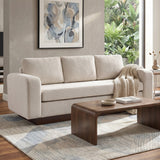 80.7" Upholstered Chenille Sofa Couch with Rubber Wood Base for Living Room, Apartment, Office,
