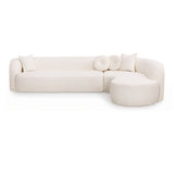 128.5"W Curved Sectional Sofa with Chaise, Oversized Cloud Chenille Couch, Deep Seat L-Shaped Sofa, No Assembly