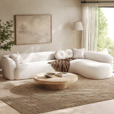 128.5"W Curved Sectional Sofa with Chaise, Oversized Cloud Chenille Couch, Deep Seat L-Shaped Sofa, No Assembly