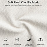 King Size Upholstered Platform Bed Frame & Soft Padded Headboard with 2 Removable Pillows, Modern Minimalist Bed, Ivory/Cream