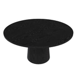 47.2" Round Dining Table for 4, Farmhouse Kitchen Table with Wood Strip Base for Kitchen, Dining Room, Living Room