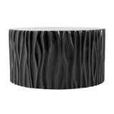 Round MGO Coffee Table, Wave Textured Cylindrical Accent Table, Outdoor Side Table, Indoor Patio Table