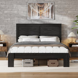 King Platform Bed Frame, Industrial Wood Bed Frame, Noise-Free, Under-Bed Storage, No Box Spring Needed