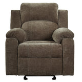 Manual Recliner Chair with 3-Position Adjustable Backrest, Chenille Upholstered Lounge Recliner Sofa Chair Armchair