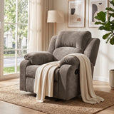 Manual Recliner Chair with 3-Position Adjustable Backrest, Chenille Upholstered Lounge Recliner Sofa Chair Armchair