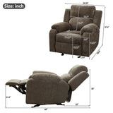 Manual Recliner Chair with 3-Position Adjustable Backrest, Chenille Upholstered Lounge Recliner Sofa Chair Armchair
