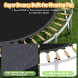 14FT Outdoor Trampoline with Safety Enclosure Net & Anti-Rust Frame, Round Recreational Backyard Bounce Jumping Mat for Kids & Adults,Green