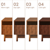 TV Stand for TVs up to 85" with LED Light & Glass Drawers, TV Console Media Storage Cabinet Entertainment Center, Walnut