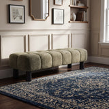 Upholstered Bench Ottoman, Upholstered Bed Bench Entryway Bench Multi-Functional Footrest, Green