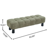 Upholstered Bench Ottoman, Upholstered Bed Bench Entryway Bench Multi-Functional Footrest, Green