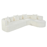 116.5" Curved Cloud L-Shaped Sectional Sofa, 4-Seater Oversized Couch with Memory Foam & Accent Pillows, No Assembly