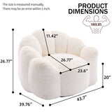 Lotus-shape Faux Fur Bean Bag Sofa Chair with Handle for Living Room, Bedroom, Reading Room, Office