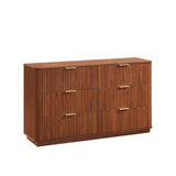 6 Drawer Dresser Chest of Drawers TV Stand Accent Sideboard Clothes Storage Organizer Cabinet, Water&Scratch-Resistant, Walnut