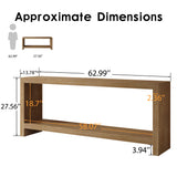 63" Farmhouse Console Table, 2-Tier Rustic Entryway Table, Vintage Sofa Table for Living Room, Hallway & Behind Couch