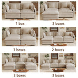 Upholstered Loveseat Sofa 3-Seat Sofa with Pillows&Soft Cushion, Comfy Cloud Sofa Couch, Light Coffee