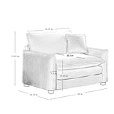 Comfy Accent Chair with Pillow & Soft Double-layer Cushion, Upholstered Cloud Sofa Chair Reading Armchair Club Chair, Beige