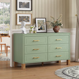 6-Drawer Dresser Mid-Century Modern Storage Cabinet for Living Room and Bedroom