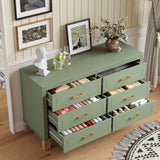 6-Drawer Dresser Mid-Century Modern Storage Cabinet for Living Room and Bedroom