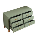 6-Drawer Dresser Mid-Century Modern Storage Cabinet for Living Room and Bedroom