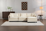 Upholstered 3-Seat Sofa with Pillows&Soft Cushion, Comfy Cloud Sofa Sleeper Sofa Couch, Antique White