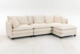 Upholstered 3-Seat Sofa with Pillows&Soft Cushion, Comfy Cloud Sofa Sleeper Sofa Couch, Antique White