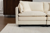 Upholstered 3-Seat Sofa with Pillows&Soft Cushion, Comfy Cloud Sofa Sleeper Sofa Couch, Antique White