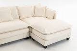 Upholstered 3-Seat Sofa with Pillows&Soft Cushion, Comfy Cloud Sofa Sleeper Sofa Couch, Antique White