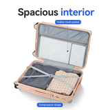 3pcs 20"+24"+28" Luggage Set with Foldable Cup Holder & Spinner Wheels, Hard Shell Carry-On&Checked Suitcases, Pink