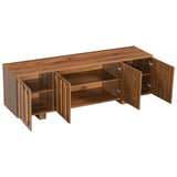 Farmhouse TV Stand for TVs up to 75", TV Media Console Cabinet with Adjustable Shelves & Cable Holes for Living Room, Bedroom