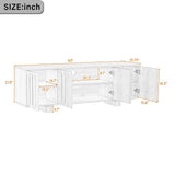 Farmhouse TV Stand for TVs up to 75", TV Media Console Cabinet with Adjustable Shelves & Cable Holes for Living Room, Bedroom
