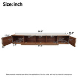 86"W TV Stand for TVs up to 90", Modern TV Console Media Entertainment Center with Soft-Close Hinges,Flip-down Door&Cable Management,Walnut