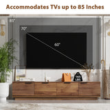 79" TV Stand for TVs up to 85" with Soft-Close Hinges & Cable Management, TV Console Media Entertainment Center, Walnut