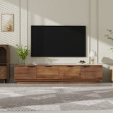 79" TV Stand for TVs up to 85" with Soft-Close Hinges & Cable Management, TV Console Media Entertainment Center, Walnut
