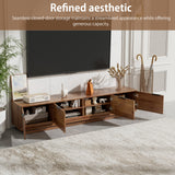 79" TV Stand for TVs up to 85" with Soft-Close Hinges & Cable Management, TV Console Media Entertainment Center, Walnut